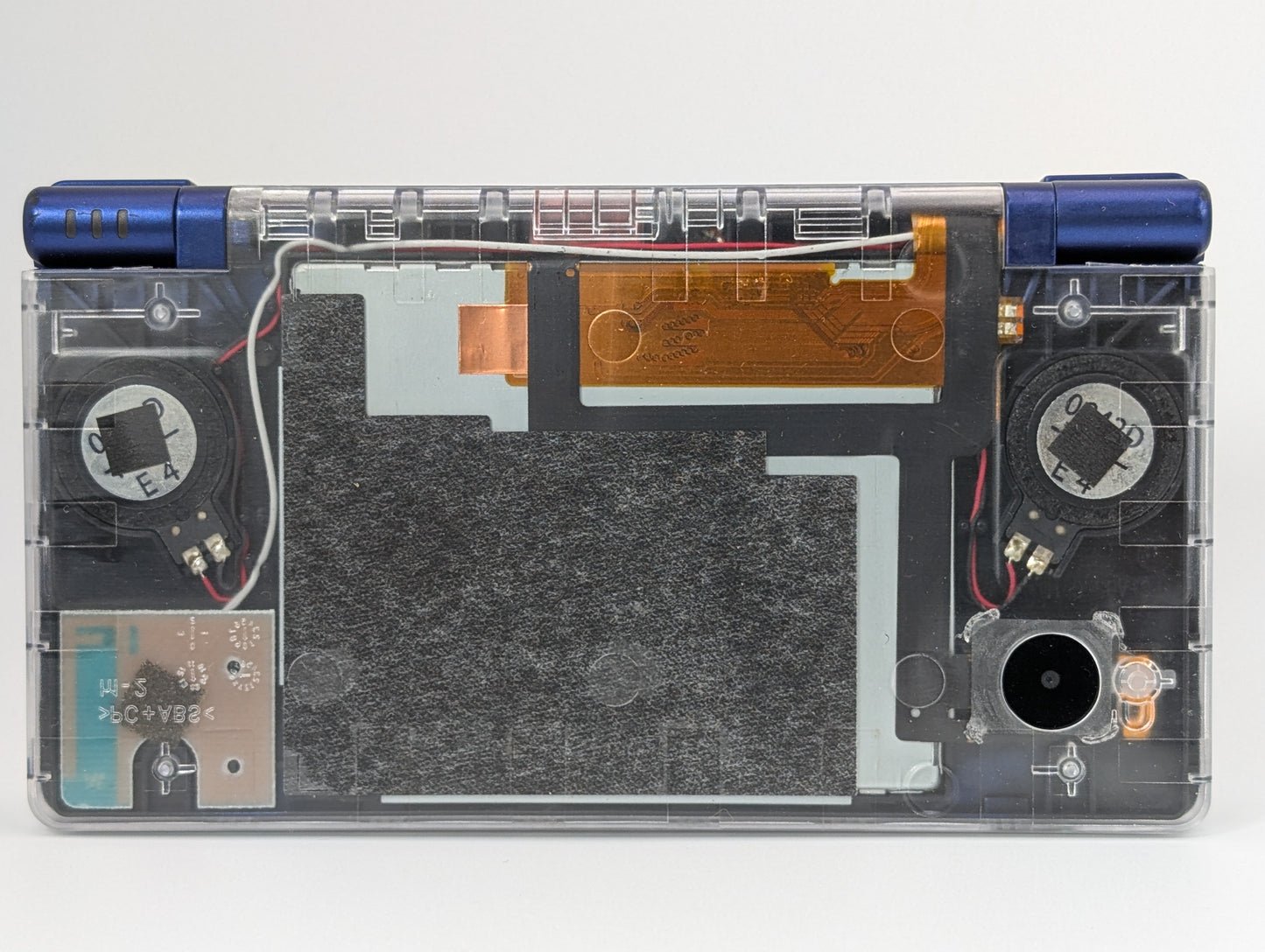 Nintendo DSi Custom Metallic Blue and Transparent White Shell