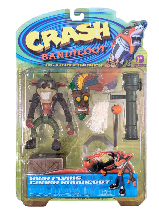 Crash Bandicoot High Flying Pilot Crash Resaurus Figure Boxed